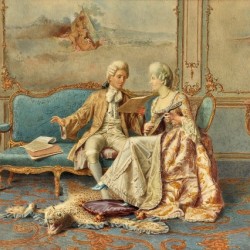 A couple playing music
